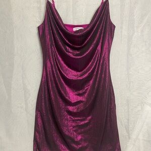 Sincerely Jules Shimmering Magenta Mini Dress